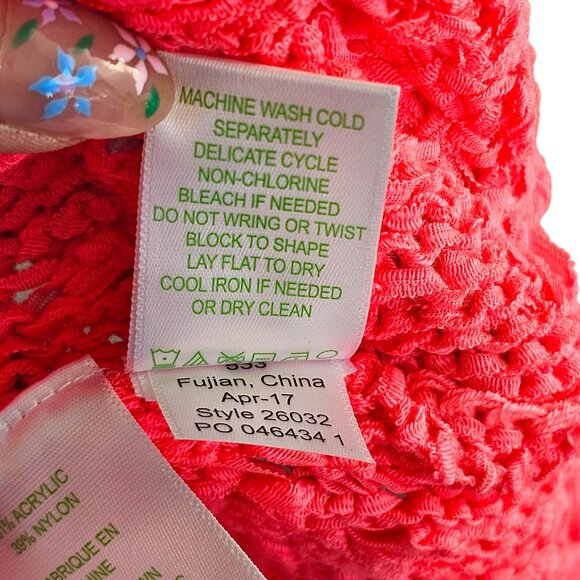 Lilly Pulitzer Hot Pink Neon Knit Fringe Top Sz S - Picture 8 of 9